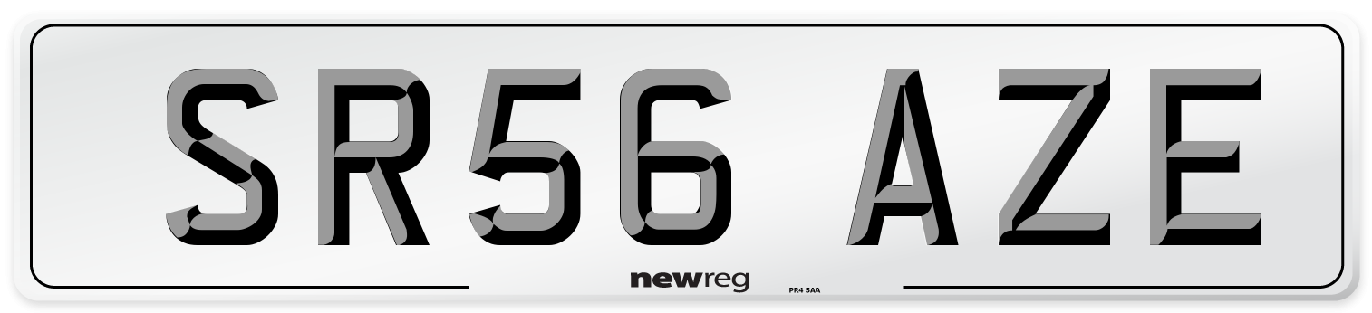 SR56 AZE Number Plate from New Reg